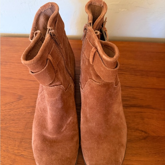 Clarks Suede Ankle Booties in Chestnut - Picture 5 of 6